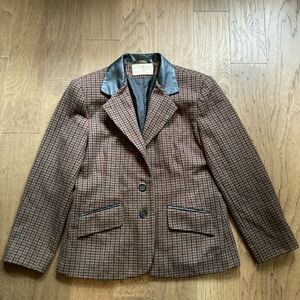 Vintage International Scene Houndstooth Women’s Blazer-Size 14